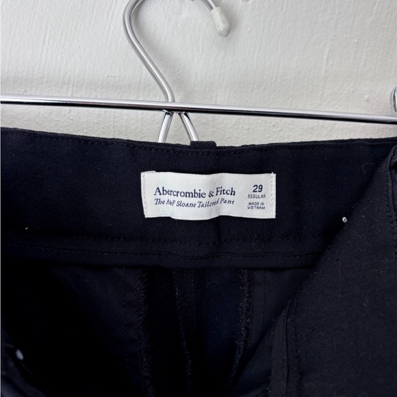 Abercrombie & Fitch A & F Sloane Tailored Wide Leg Trousers Black - Picture 5 of 5